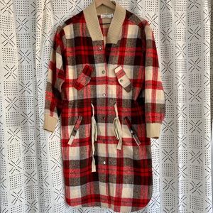Plaid Trench Coat
